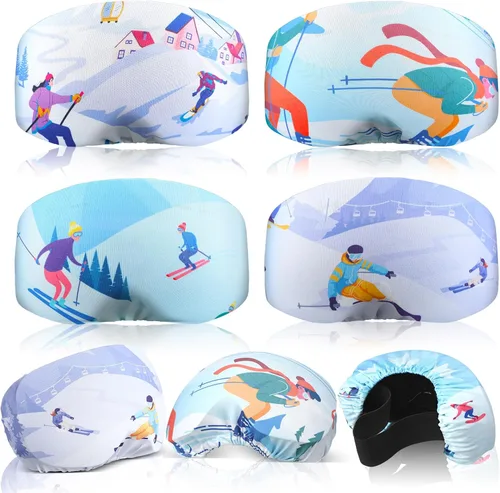 Vista 15 de Civaner 4 Piezas Funda para Gafas de Esquí y Snowboard, Funda para Gafas de Microfibra, Protección Contra Rayones y Polvo para Viajes