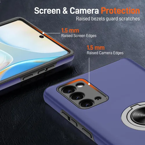 Vista 165 de Gritup - Funda para Galaxy A05S con protector de pantalla HD×2, funda protectora para teléfono a prueba de golpes con soporte magnético de anillo