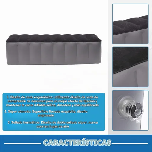 Vista 5 de Colchón inflable de aire para automóvil, 51.18 x 11.02 x 16.54