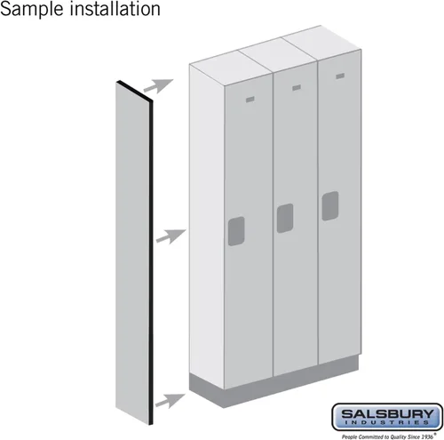 Vista 2 de Salsbury Industries Panel lateral – para armario de madera de diseño de 15 pulgadas de profundidad – sin capucha inclinada – Arce