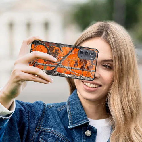 Vista 6 de Funda para Motorola Moto Edge 2022, cubierta trasera de vidrio templado con protector de pantalla, funda protectora a prueba de golpes para Motorola