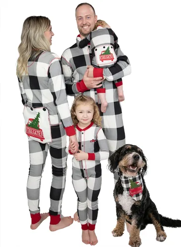 Vista 28 de Lazy One - Pijamas navideñas a juego con solapa trasera; para perros, bebés, niños, adolescentes y adultos