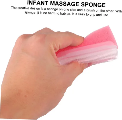 Vista 3 de Cepillo de esponja de masaje para entrenamiento sensorial, 2 piezas, para exfoliación corporal suave y estimulación de la piel, portátil y ligero