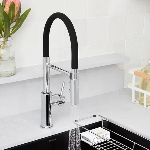 Vista 6 de BLANCO 402447 CATRIS Flexo Semi-Pro Pull-Down Grifo De Cocina De Arco Alto 1.5 GPM - Cromo