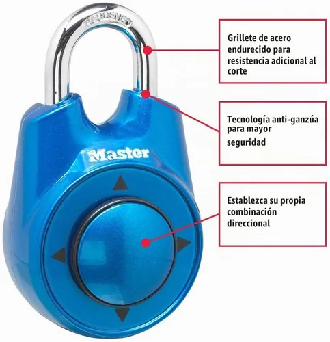 Vista 2 de Master Lock Locker Locker Lock configura su propio candado de combinación direccional, 1 paquete, colores surtidos