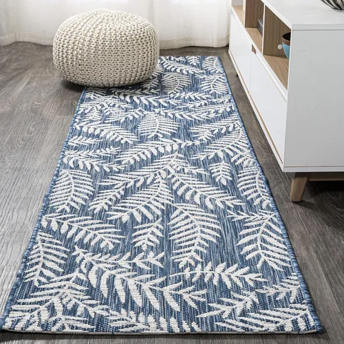 Vista 17 de Eyely BMS119A-28 Santa Monica Nevis Palm Frond - Alfombra costera para interiores y exteriores, casual, campo, floral, dormitorio, cocina, patio