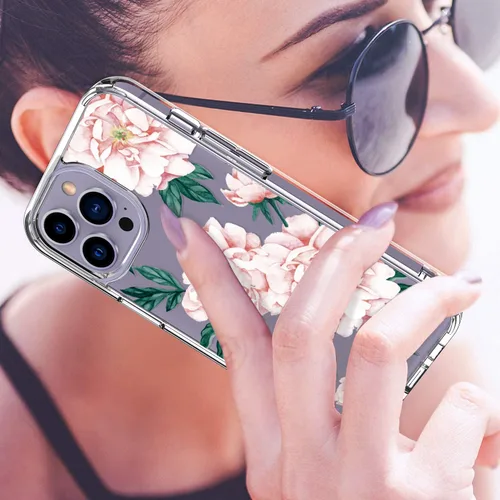 Vista 2 de LUHOURI Funda para iPhone 15 Pro Max con protector de pantalla, transparente de acrílico, diseños de moda para mujeres y niñas, funda protectora a