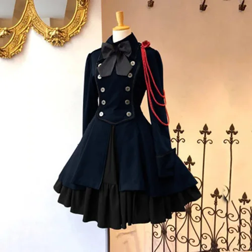 Vista 2 de Vestido de corsé gótico para mujer, vestido steampunk para fiesta de Halloween, chaqueta de corsé, chaqueta victoriana, pirata renacentista, abrigo