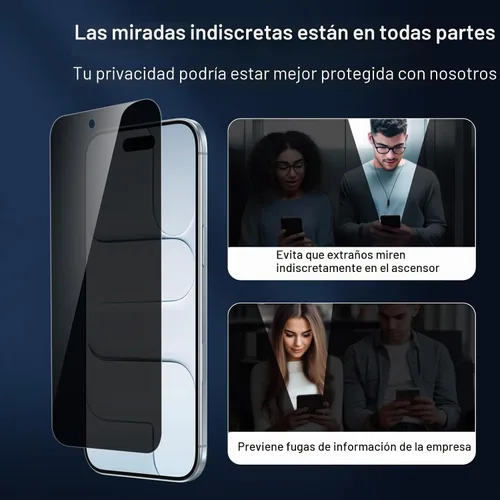 Vista 4 de NEW'C Paquete de 3 protectores de pantalla de privacidad para iPhone Air/iPhone 17 Air (6.5 pulgadas), película de vidrio templado antiespía