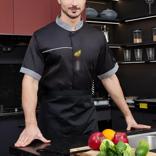 Vista 2 de Unisex Chef Uniform for Hotel Kitchen Lightweight Chef Coat Men Women Chef Jacket