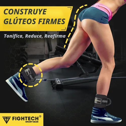 Vista 7 de FIGHTECH Ankle Straps Cable Machine Attachment for Gym - Cable Kickback Ankle Straps - Padded Ankle Cuffs for Glute Kickbacks and Leg Workouts Negro