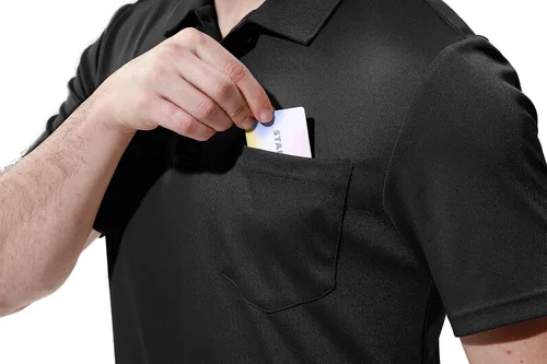 Vista 5 de Polo para hombre, de manga corta, con cuello y bolsillo
