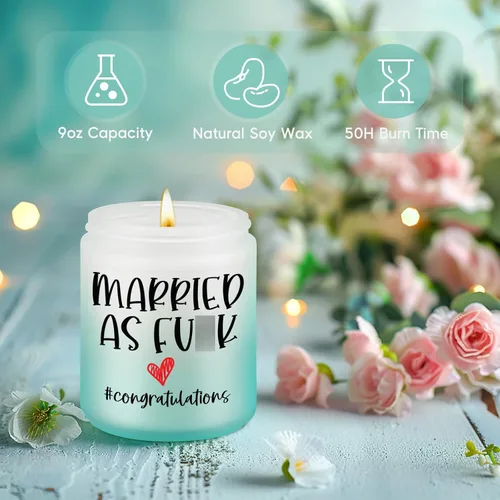 Vista 3 de GSPY Velas perfumadas, regalos para recién casados, regalos divertidos de boda para recién casados, pareja casada, regalos de felicitación de boda