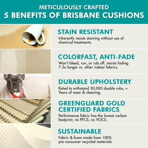 Vista 5 de Barnett Home Decor Brisbane - Almohadillas para silla de tapicería de tweed camel con lazos, relleno de espuma de látex, reversibles, fabricadas