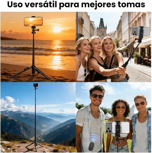 Vista 9 de SmallRig - Trípode extensible para selfie stick de 59 pulgadas con control