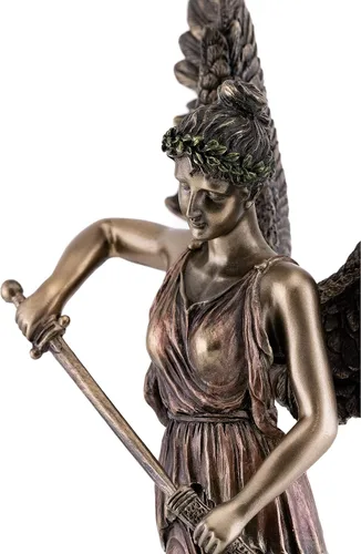 Vista 5 de Top Collection Estatua del ángel de la paz con espada, escultura de la dama de Fátima en bronce fundido en frío de primera calidad, figura