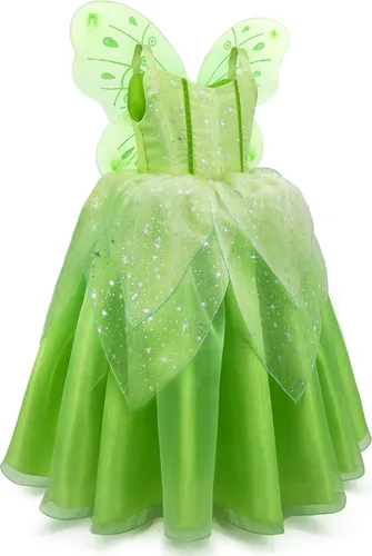 Vista 4 de TYHTYM Disfraces de princesa para niñas pequeñas, cosplay, Halloween, Navidad, fiesta, 2-11T