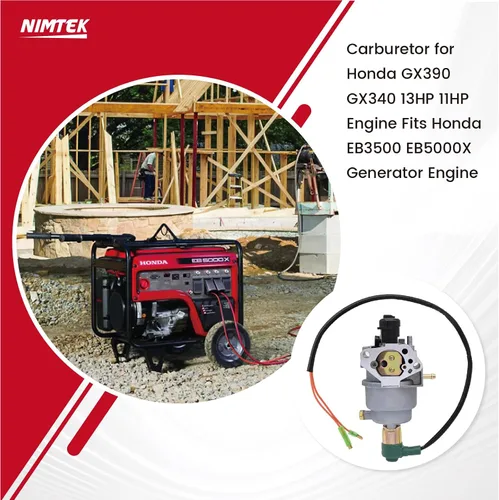 Vista 2 de NIMTEK Carburador para Honda GX390 GX340 13HP 11HP Motor compatible con Honda EB3500 EB3500X EB5000X EB6500X EB6500SX EM5000SX EW171 Generador Motor