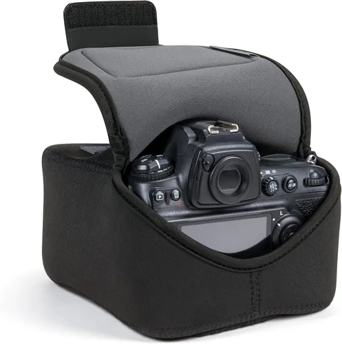 Vista 10 de USA GEAR Funda para cámara réflex digital con tecnología de DuraNeoprene, almacenamiento de accesorios y aberturas para correa – Funciona con Nikon