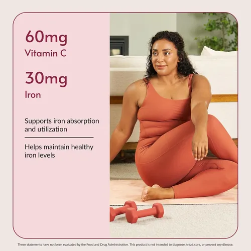 Vista 5 de Bariatric Advantage Hierro 30 mg de mordida masticable con vitamina C - para pacientes bariátricos - sin azúcar - Chocolate frambuesa - 30