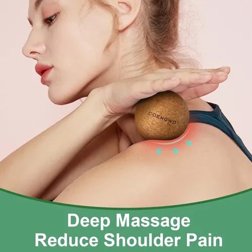 Vista 5 de COENGWO Bola de lacrosse de corcho, bola de terapia de tensión muscular de tejido profundo para terapia de punto de activación, dolor muscular
