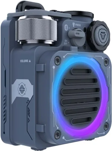 Vista 7 de Muzen Cyber Cube - Altavoz Bluetooth, Bluetooth 5.0, altavoz portátil con Fidget Spinner, sonido nítido con luz LED RGB, altavoz inalámbrico