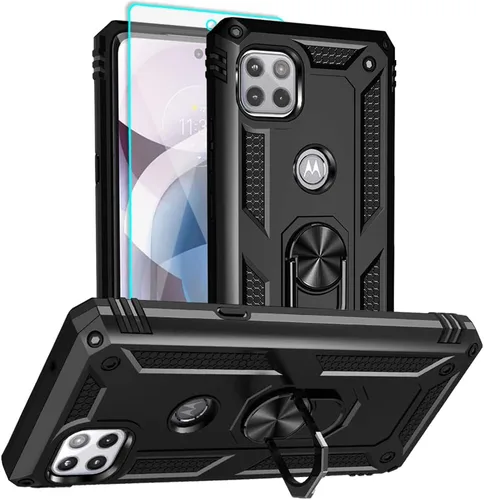 Vista 13 de Funda para teléfono Motorola One 5G Ace, Moto One 5G Ace con protector de pantalla HD, [grado militar de 16 pies probada en caídas], anillo Funda