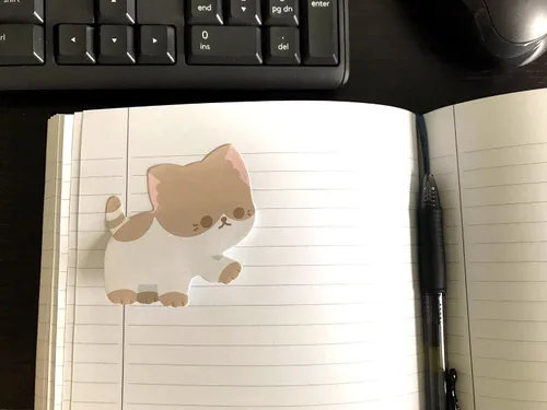 Vista 5 de Kawaii Sticky Notes - Paquete de 6 blocs de notas autoadhesivas con forma de animal lindo para el hogar, la oficina y los regalos