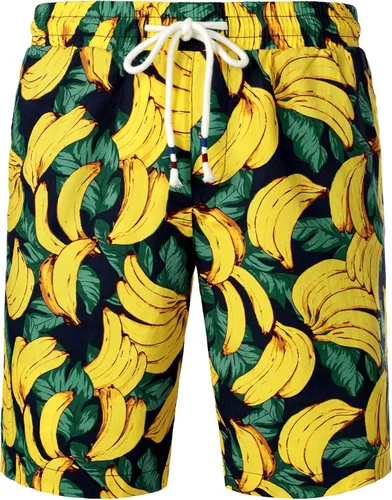 Vista 5 de JOGAL - Atuendo hawaiano de manga corta con botones y estampado divertido de frutas para hombre
