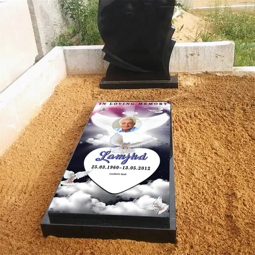 Vista 5 de Manta personalizada con foto conmemorativa con tumba, manta de cielo en memoria amorosa, manta para tumba de pérdida de familia/tumba, manta