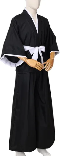 Vista 5 de GRACEART Kimono unisex de anime Yukata Kimono capa japonesa tradicional Samurai Hakama uniforme