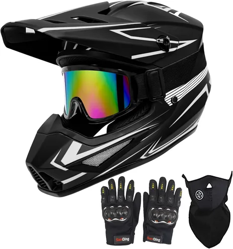 Vista 7 de Casco de motocross para jóvenes, cascos de bicicleta de tierra para niños, cascos de motocicleta todoterreno, bicicleta de montaña, BMX, MX
