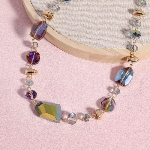 Vista 4 de Bocar Collar de cuentas de cristal para mujer, diseño de babero hecho a mano, regalo de joyería