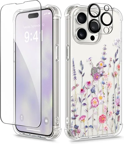 Vista 175 de GVIEWIN - Funda para iPhone 11 con protector de pantalla + protector de lente de cámara, cubierta protectora transparente suave de poliuretano