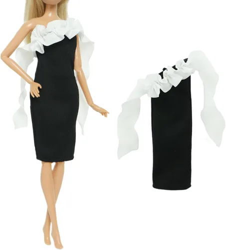 Vista 2 de Edición Limitada Set de 3 Vestidos de Boda para Muñeca Negra Accesorios para Muñeca de 11.5 Pulgadas, Ropa de Princesa, Vestido, Falda, Complementos