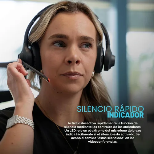 Vista 6 de JLab Go Work Gen 2 - Auriculares inalámbricos con micrófono, auriculares Bluetooth para PC con más de 55 horas de reproducción y conexión multipunto