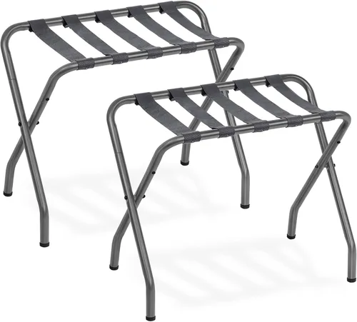 Vista 12 de HOOBRO Portaequipajes, soporte plegable de metal para maleta para habitación de invitados, soporta hasta 100 libras, 27 x 15.3 x 22 pulgadas, marco