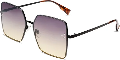 Vista 2 de SOJOS Gafas de sol cuadradas de moda para mujer, estilo de diseñador de gran tamaño, protección UV, SJ1170