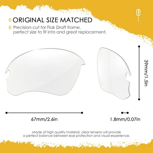 Vista 26 de ANSI Z87.1 Replacement Lenses For Oakley Flak Draft OO9364 Sunglass