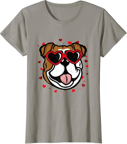 Vista 62 de Bulldog Valentine - Camiseta para amantes de las gafas de sol para perros, Negro