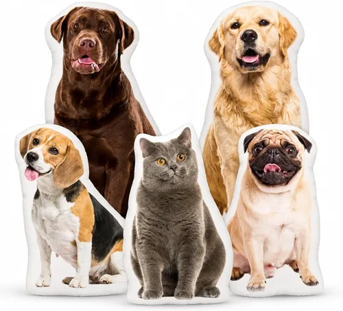 Vista 9 de Almohadas personalizadas para retratos de mascotas con fotos, almohada de perro 3D dibujada a mano, almohada personalizada de cara de gato