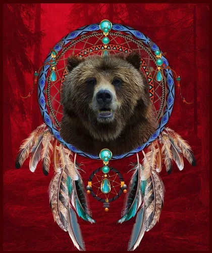 Vista 5 de Designs - Manta con licencia y forro de sherpa de 50 x 60 pulgadas (oso tribal)