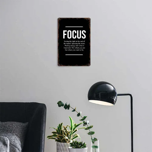 Vista 5 de KERUNSM Motivational Canvas Wall Art Black & White Inspirational Quote Funny Metal Tin Signs 8x12 Inch Aluminum Retro Poster-For Living Bathroom