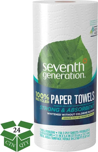 Vista 10 de Seventh Generation Toallas de papel, 100% papel reciclado, 2 capas, 1 rollo (el embalaje puede variar)