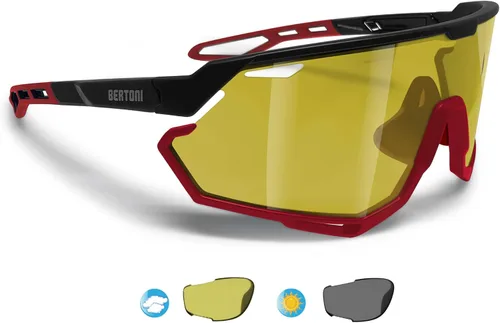 Vista 10 de Bertoni Gafas de sol deportivas para ciclismo MTB Running para hombres y mujeres en TR90 lente ancha antivaho mod. ALPHA NUEVO