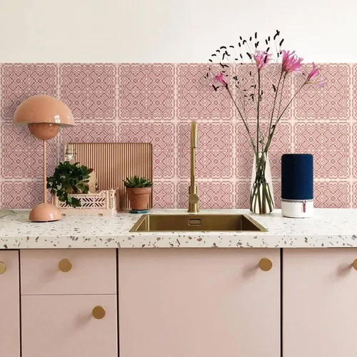 Vista 11 de Alwayspon Adhesivos de transferencia de azulejos de vinilo esmerilado para despegar y pegar, calcomanías autoadhesivas para azulejos de pared
