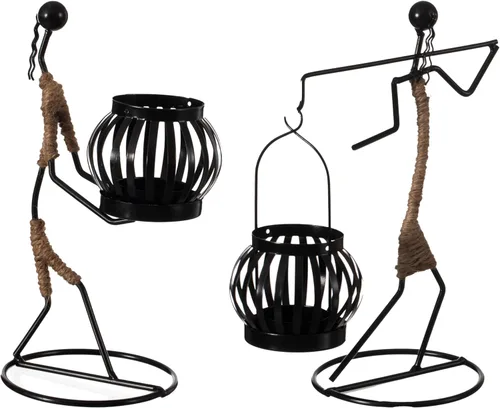 Vista 9 de Portavelas de alambre decorativo moderno lámpara de té lámpara de mesa centro de mesa soporte de vela, transporte trasero