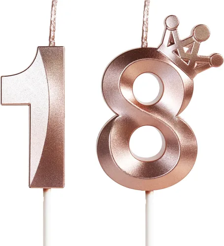 Vista 41 de Velas de cumpleaños número 10 para pastel, velas de oro rosa número 10 con corona, diseño 3D, decoración de pastel de cumpleaños para niñas