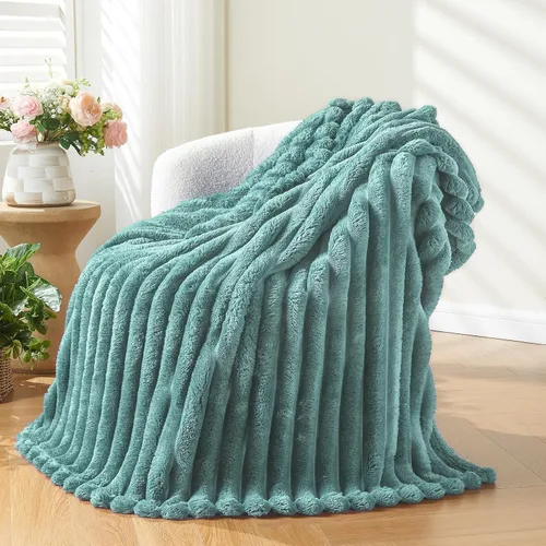 Vista 41 de NEWCOSPLAY Manta de Tiro Súper Suave Aqua Franela Sedosa Premium Forro Polar Jacquard Acanalado 3D Ligero Manta de Cama Uso en Todas las Estaciones