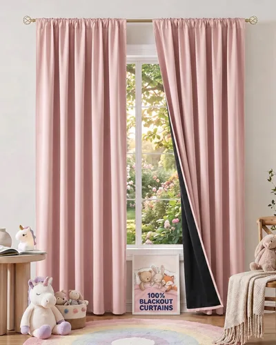 Vista 47 de NICETOWN Biscotti - Cortinas de cocina beige de 36 pulgadas de largo, bolsillo para barra, 100% opacas, casuales y relajantes, tratamientos